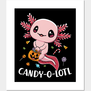 Funny Axolotl Candyoltol Halloween Candy Posters and Art